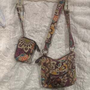 Vera Bradley Quilted Bag & Matching Wristlet Wallet Set